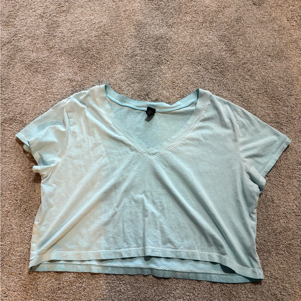 Wild Fable Light Blue V-Neck Crop Top